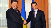 091203c-001Meetings of the Foreign Ministers at NATO Headquarters in Brussels- Bilateral meeting between NATO Secretary General, Anders Fogh Rasmussen and Minister of Foreign Affairs of Ukraine, Petro Poroshenko